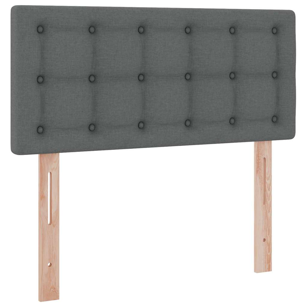 Storage Bed with Mattress Dark Grey 107 x 203 cm Fabric
