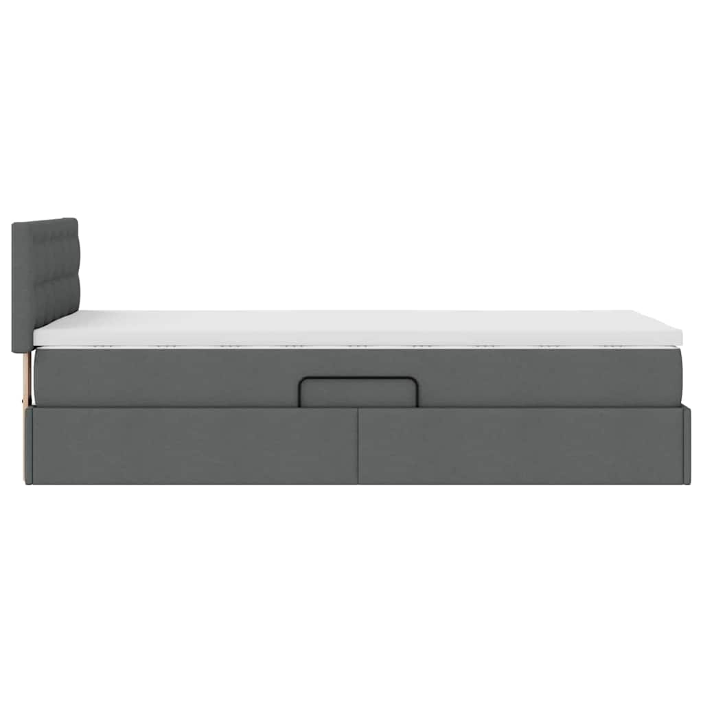 Storage Bed with Mattress Dark Grey 107 x 203 cm Fabric