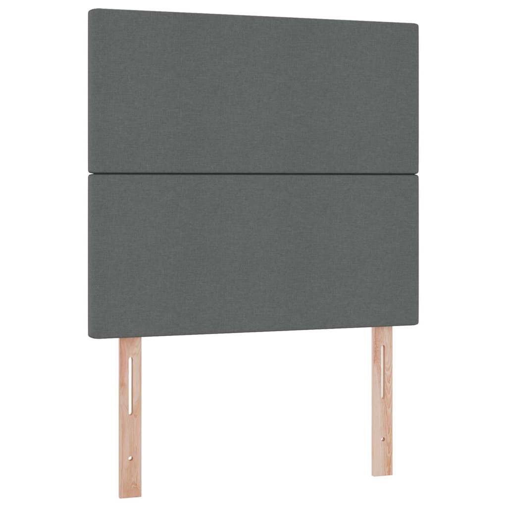 Storage Bed with Headboard Dark Grey 107 x 203 cm Fabric