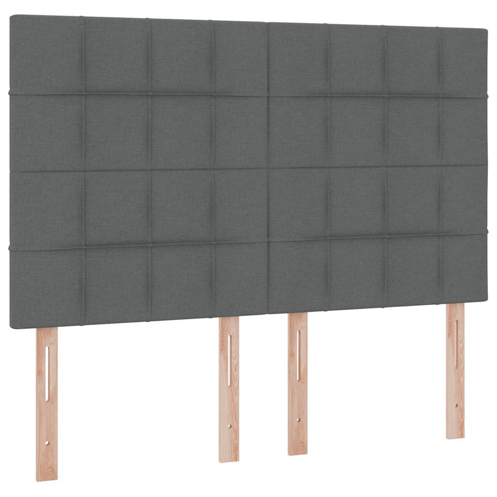 Storage Bed with Headboard Dark Grey 137 x 190 cm Fabric