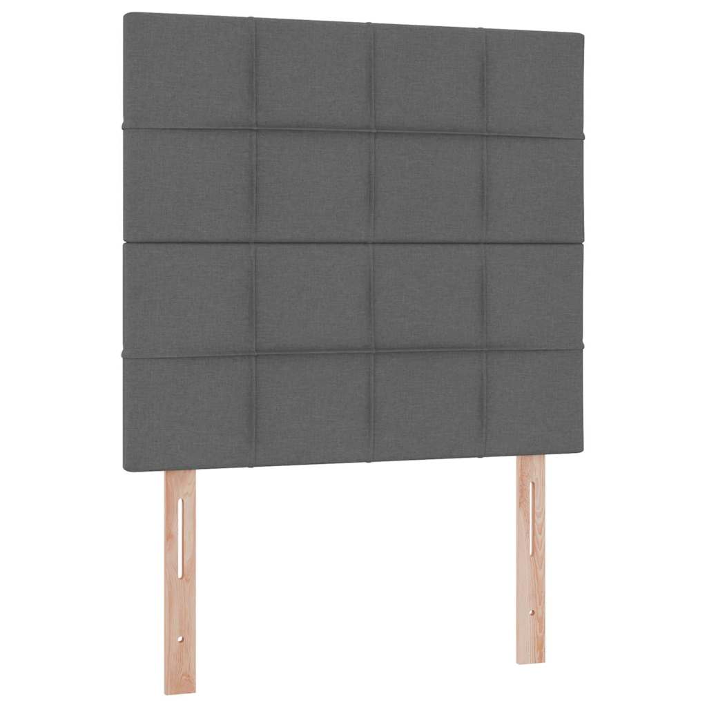 Storage Bed with Headboard Dark Grey 107 x 203 cm Fabric
