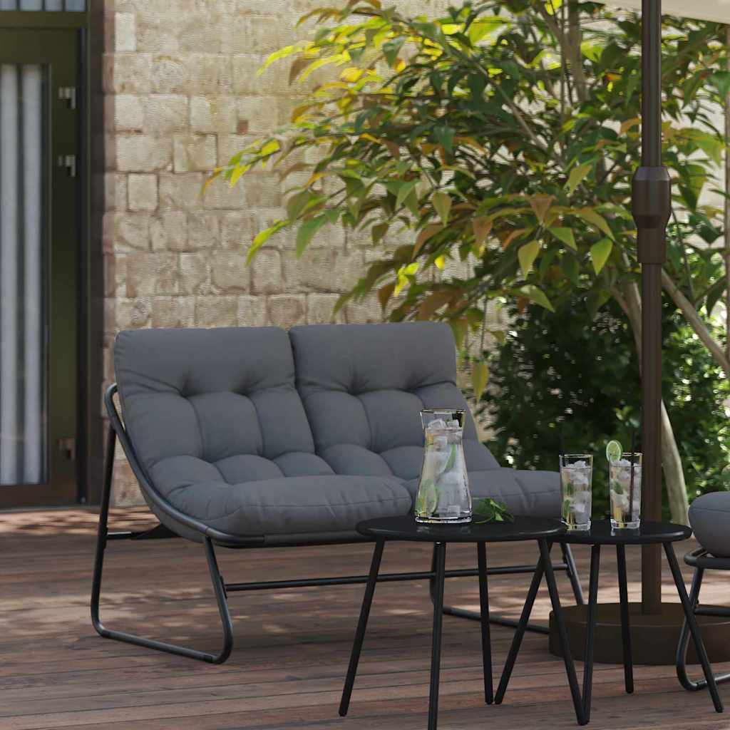 Garden Furniture Black Powder-Coated Steel