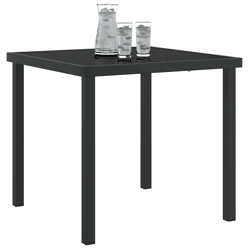 Garden Table Black 80 x 80 x 73 cm Metal