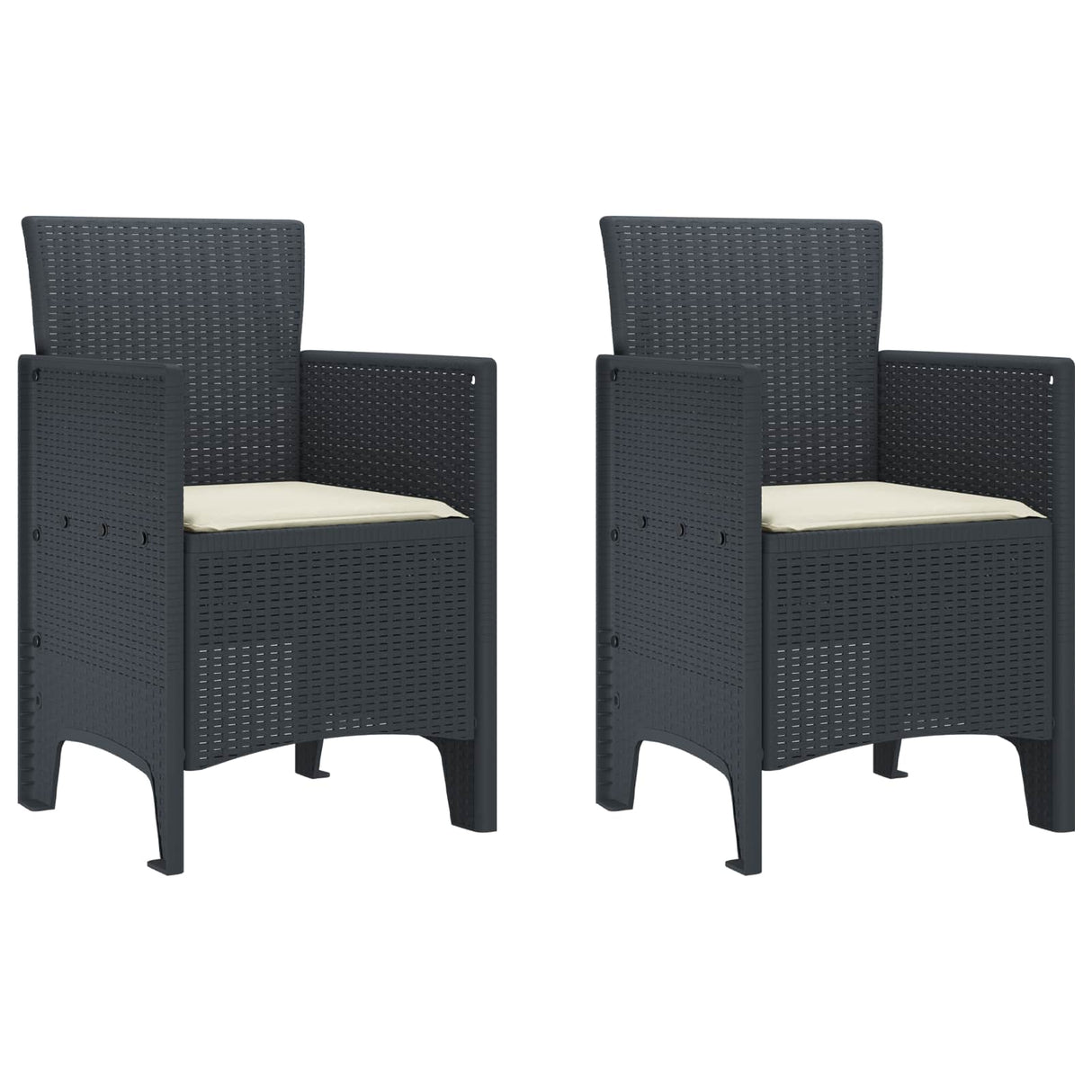 Garden Chair 2 pcs Anthracite 53 x 49 x 85 cm PP