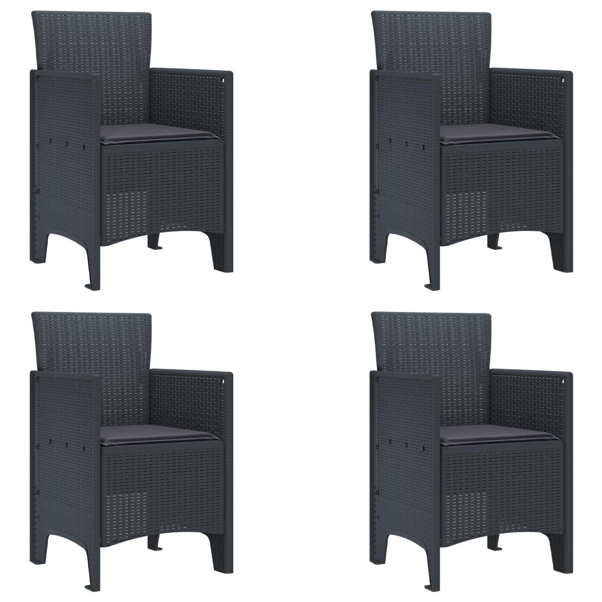 Garden Chair 4 pcs Anthracite 53 x 49 x 85 cm PP