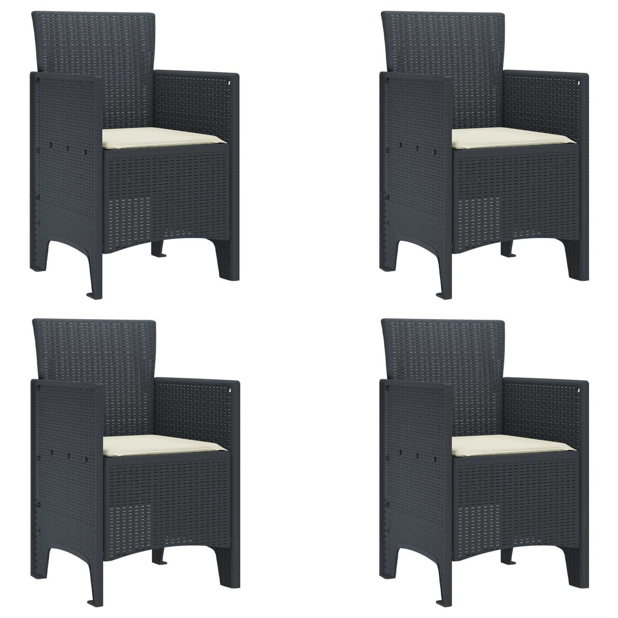Garden Chair 4 pcs Anthracite 53 x 49 x 85 cm PP