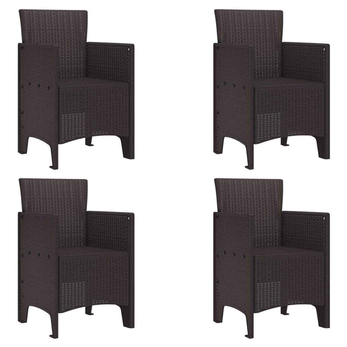 Garden Chair 4 pcs Brown 53 x 49 x 85 cm PP
