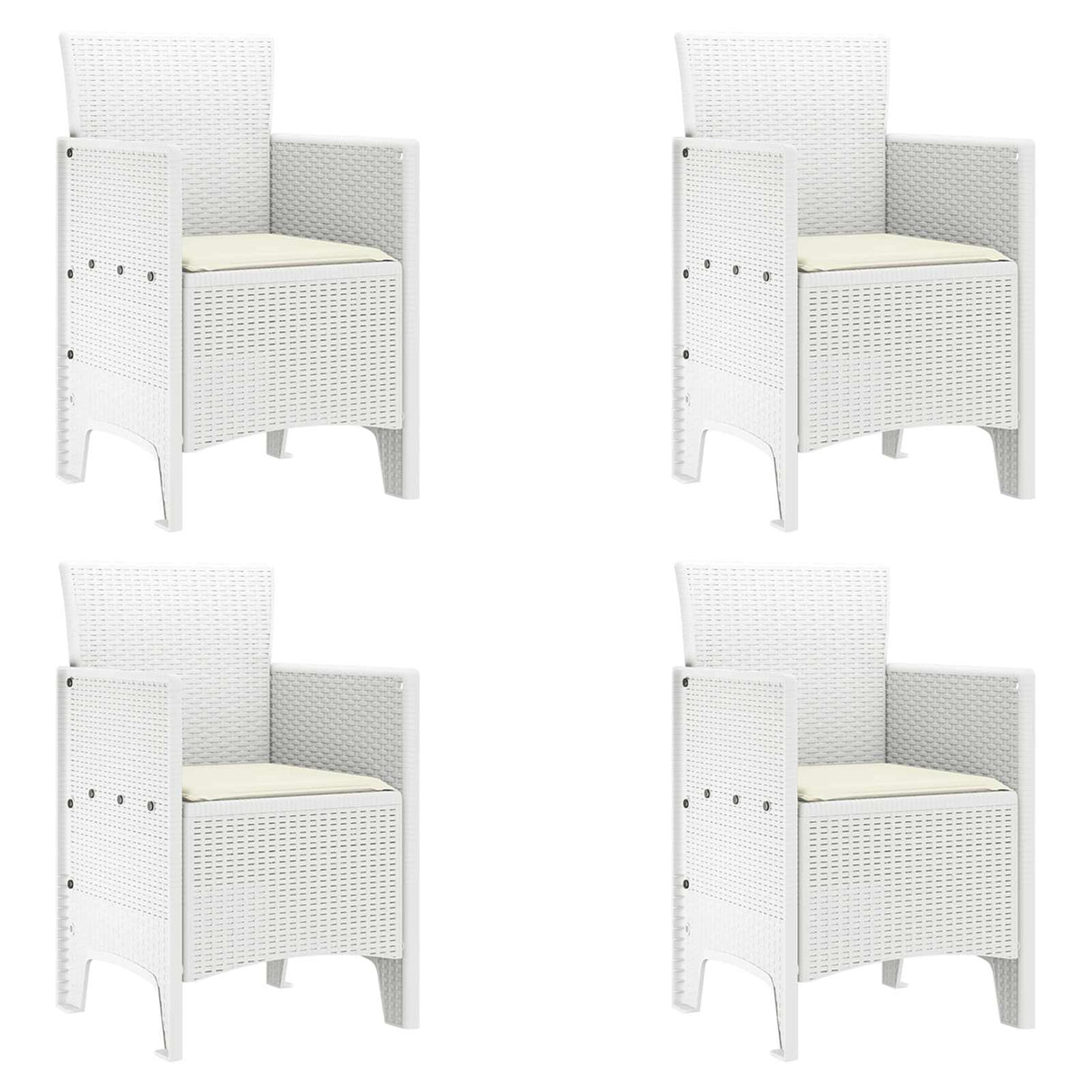 Garden Chair 4 pcs White 53 x 49 x 85 cm PP