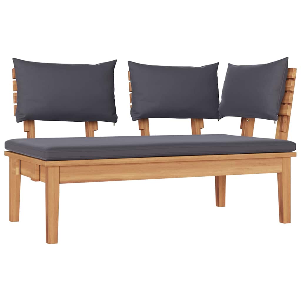 Garden Bench Set with Cushion with Storage 4 pcs Brown and Grey