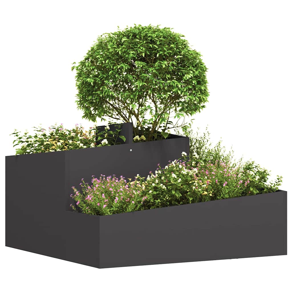 Garden Planter Black 80 x 80 x 50 cm Cold-rolled Steel