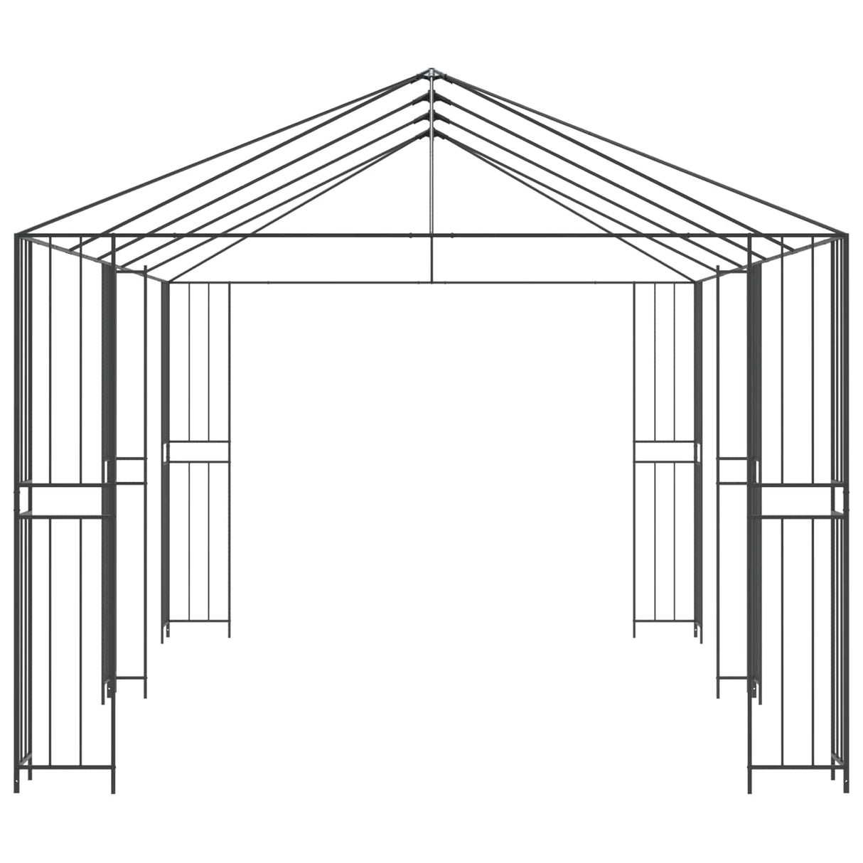 Gazebo Frame 6 x 3 m Black Steel