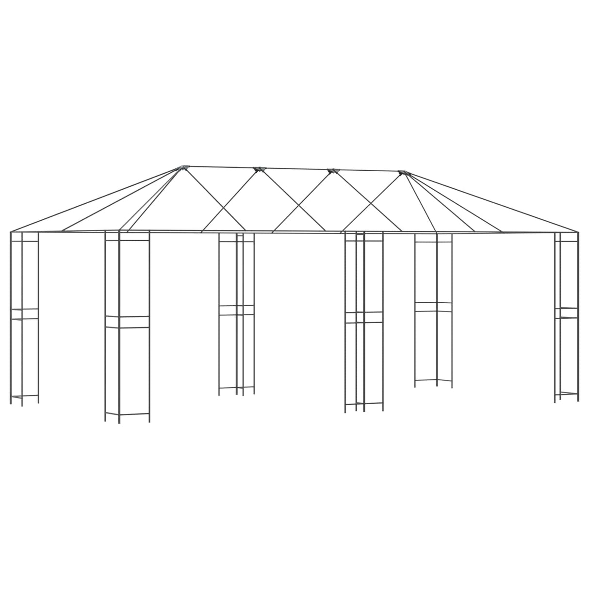 Gazebo Frame 6 x 3 m Black Steel