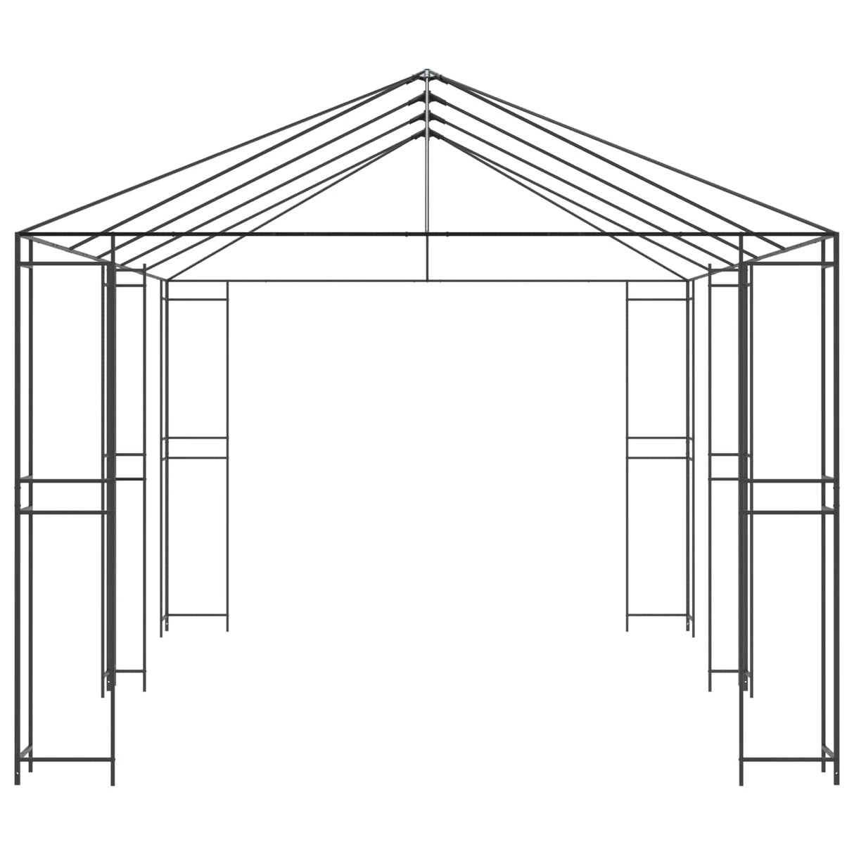 Gazebo Frame 6 x 3 m Black Steel