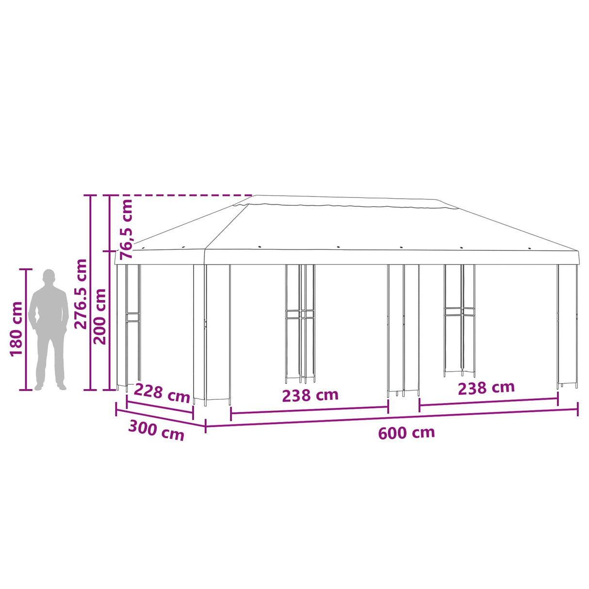 Garden Gazebo 6 x 3 m Cream Polyester and Steel 190
