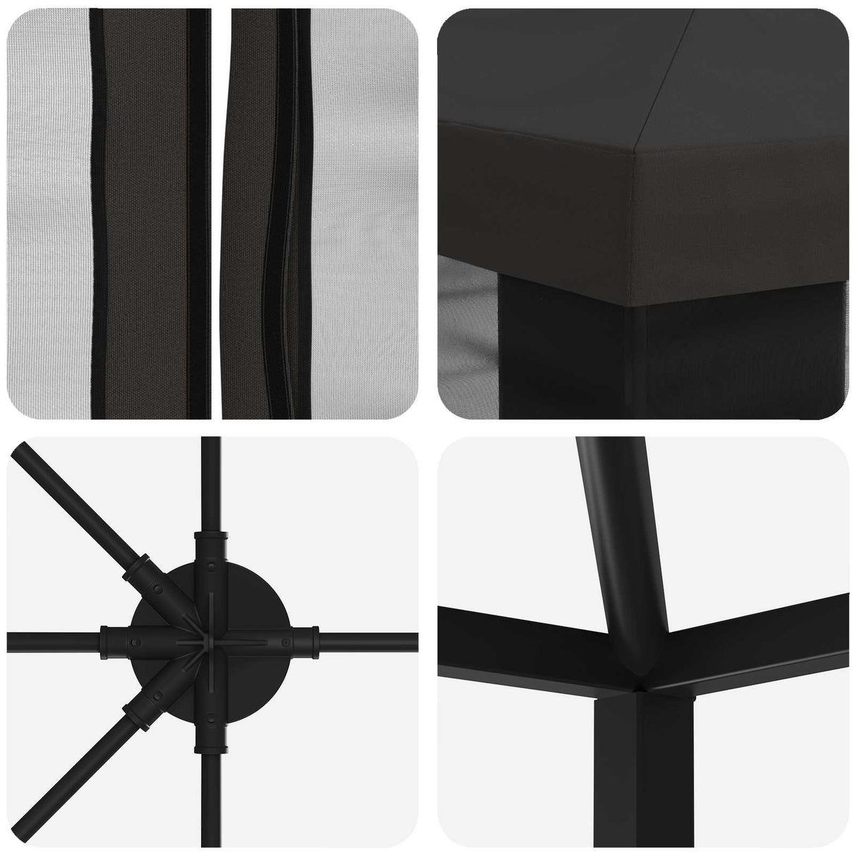 Gazebo with Sidewalls 6 x 3 m Anthracite Polyester and Steel