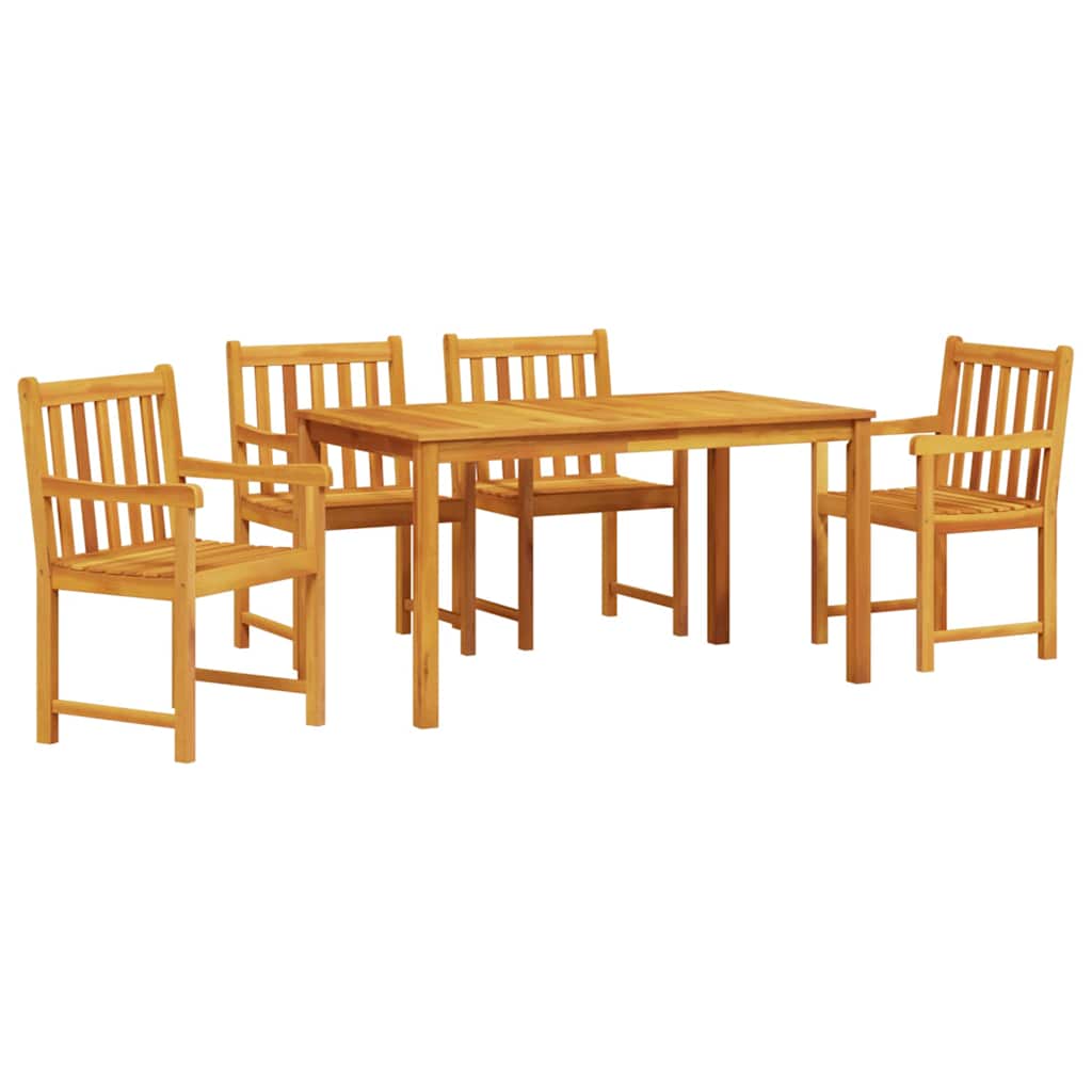 Garden Dining Set 5 pcs Brown Solid acacia wood