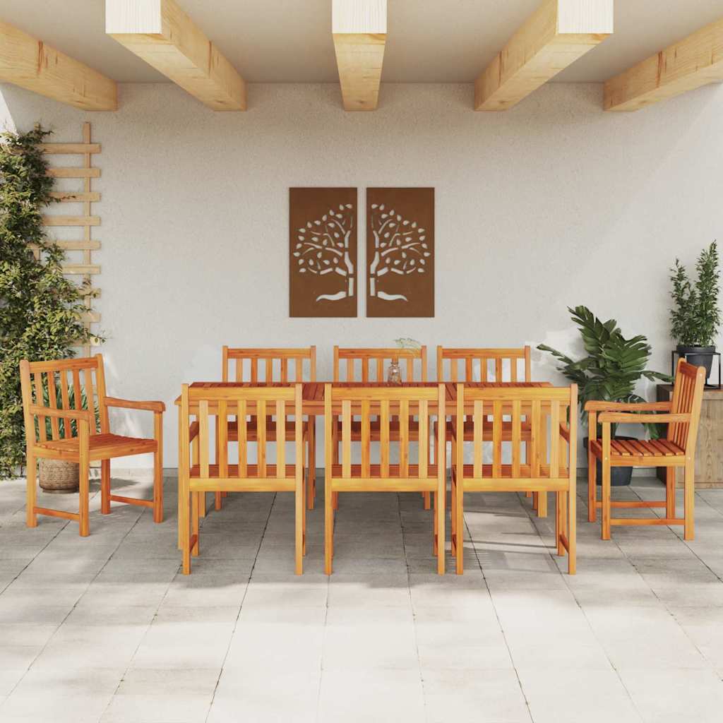 Garden Dining Set 7 pcs Brown Solid acacia wood