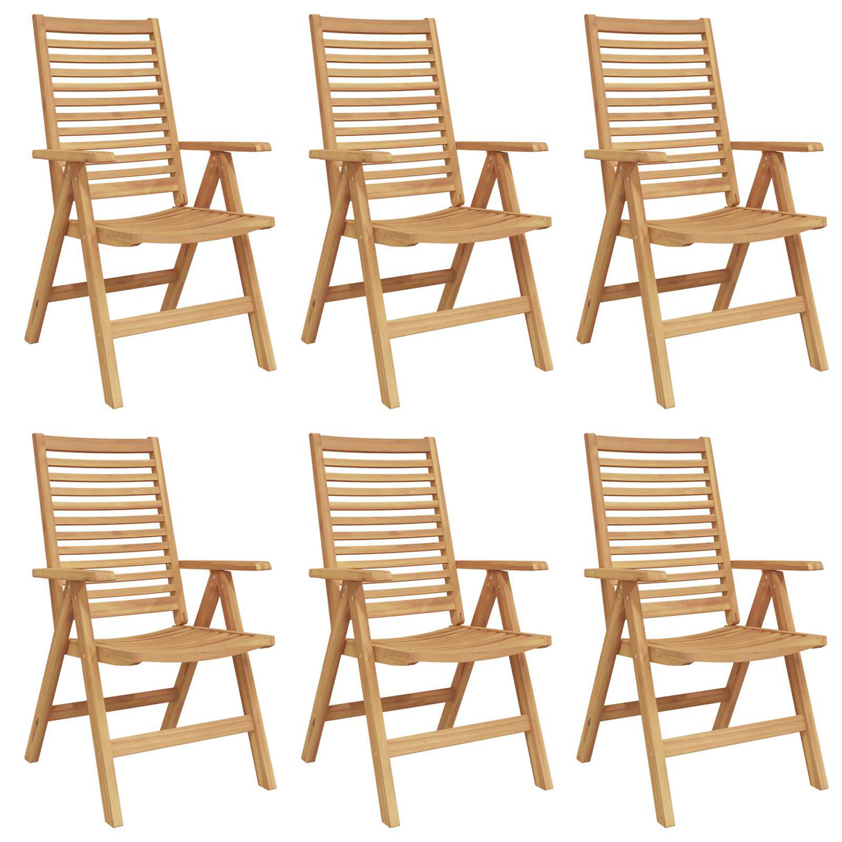 Garden Chair 6 pcs Brown 52 x 64.5 x 108 cm Solid teak wood
