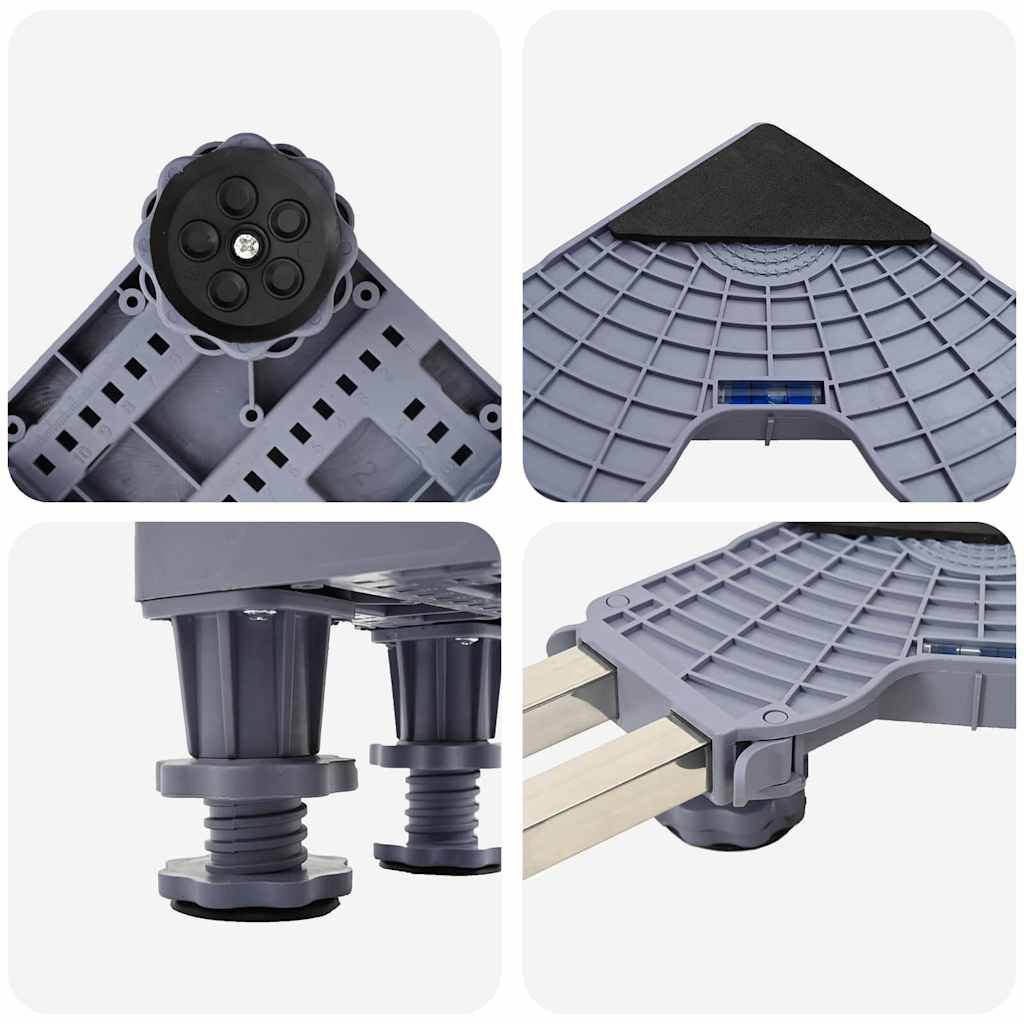 Washing Machine Base Grey 67 x 67 x 12 cm Stainless Steel
