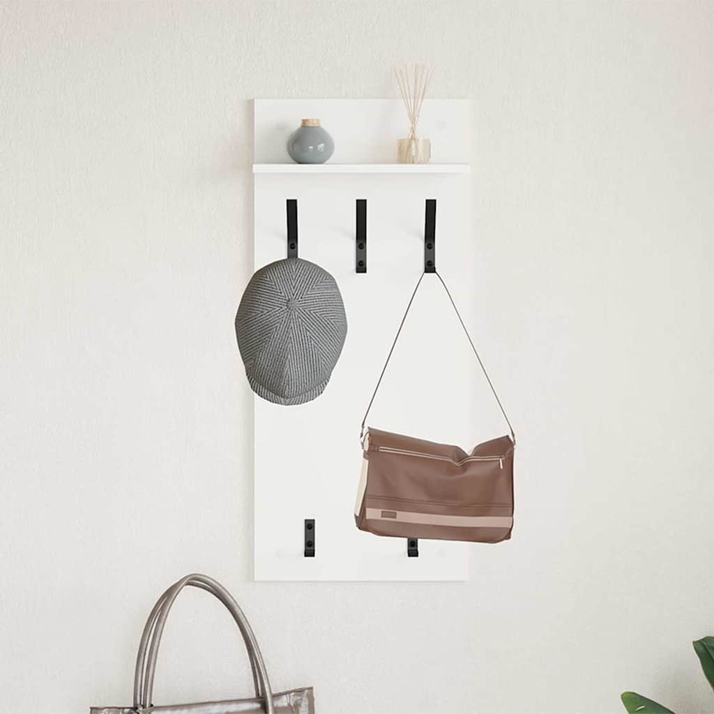 Wall-Mounted Coat Rack Wall-Mounted White 40 x 10 x 90 cm
