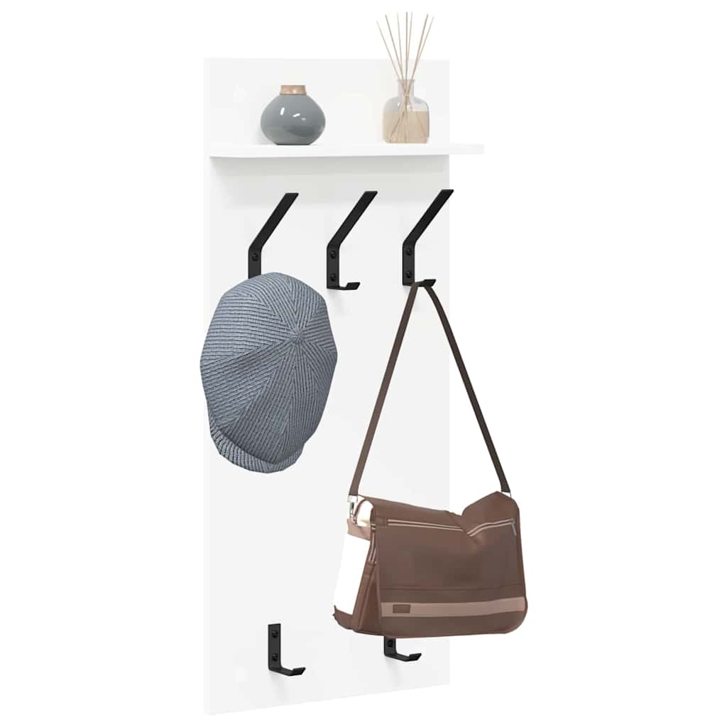 Wall-Mounted Coat Rack Wall-Mounted White 40 x 10 x 90 cm