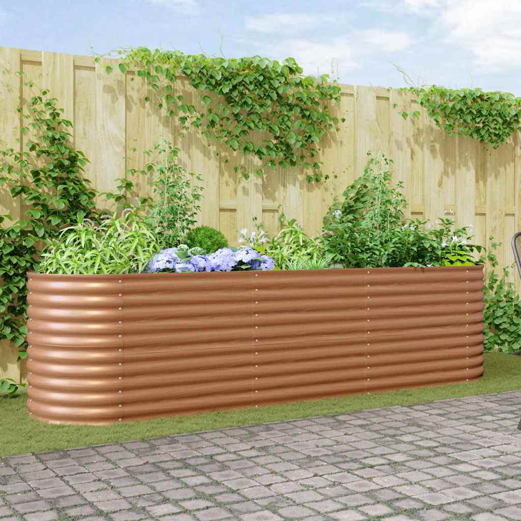 Garden Raised Bed Brown 320 x 80 x 81 cm Steel