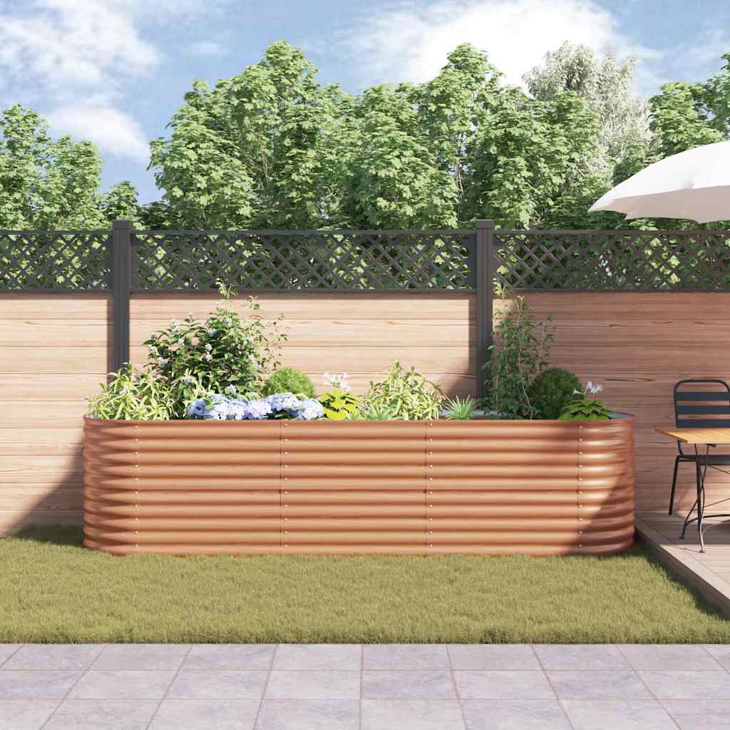 Raised Bed Brown 320 x 80 x 81 cm Steel