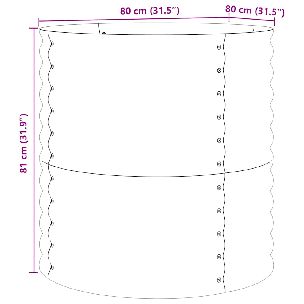 Raised Bed Brown 80 x 80 x 81 cm Steel