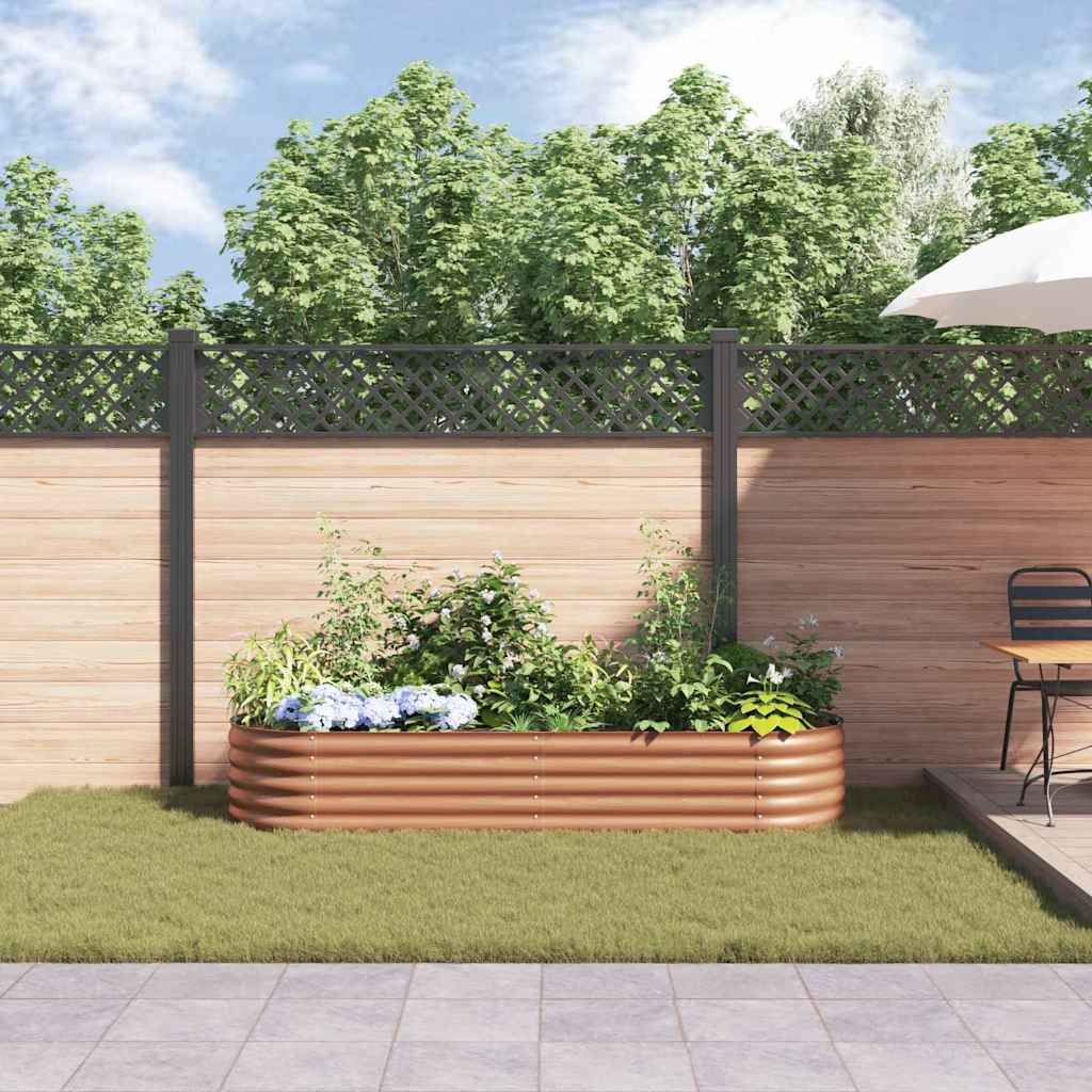 Garden Raised Bed Brown 240 x 80 x 44 cm Steel