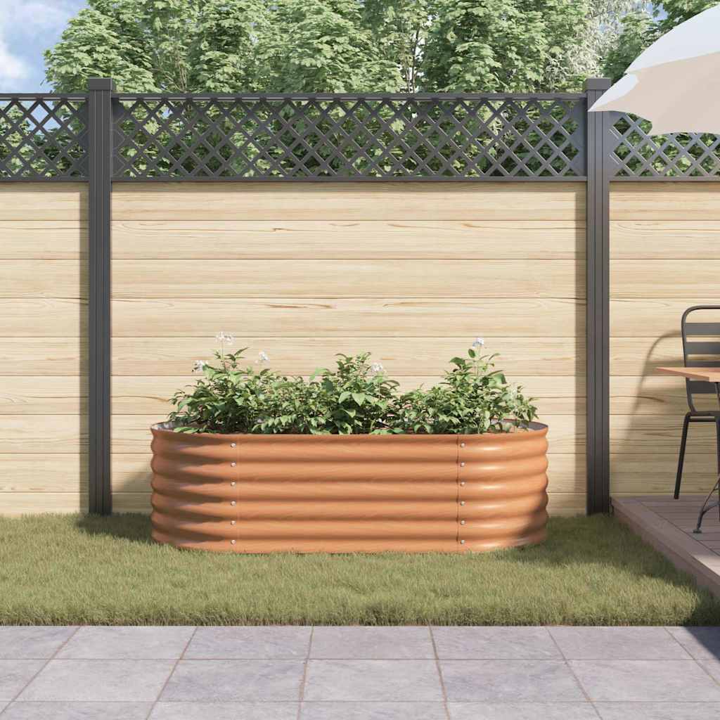 Raised Bed Brown 160 x 80 x 44 cm Steel