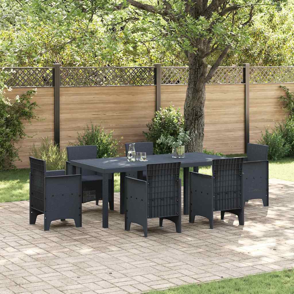 Garden Table Anthracite 200 x 100 x 73 cm Poly Rattan