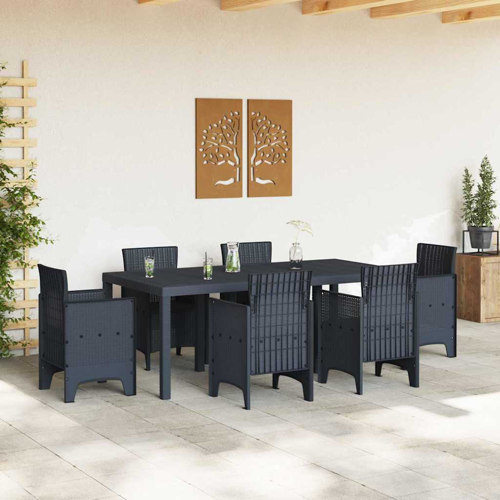 Garden Table Anthracite 200 x 100 x 73 cm Poly Rattan