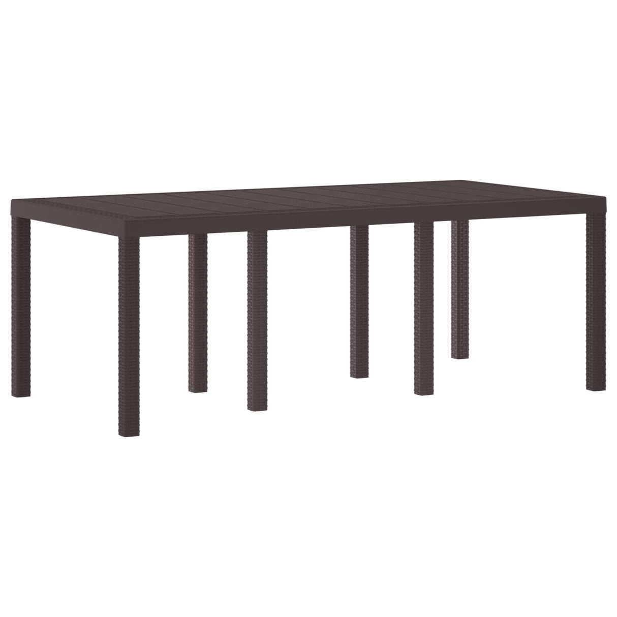 Garden Table Brown 200 x 100 x 73 cm Poly Rattan