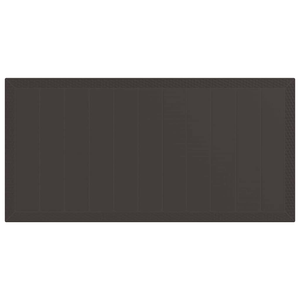 Garden Table Brown 200 x 100 x 73 cm Poly Rattan