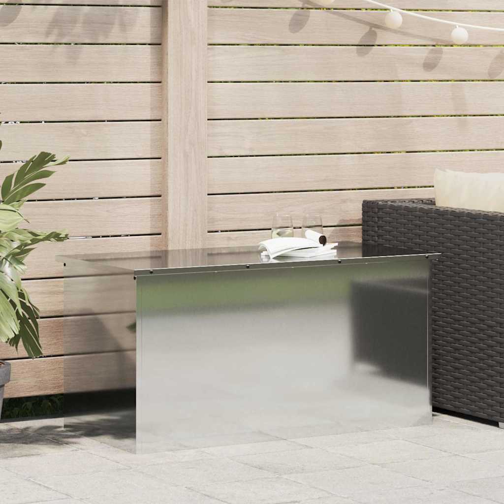 Garden Storage Cushion Box Steel 100 x 50,5 x 50 cm 220 Silver
