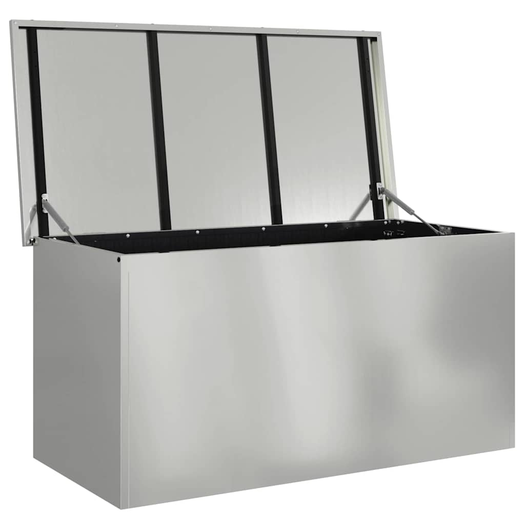 Garden Storage Cushion Box Steel 100 x 50,5 x 50 cm 220 Silver