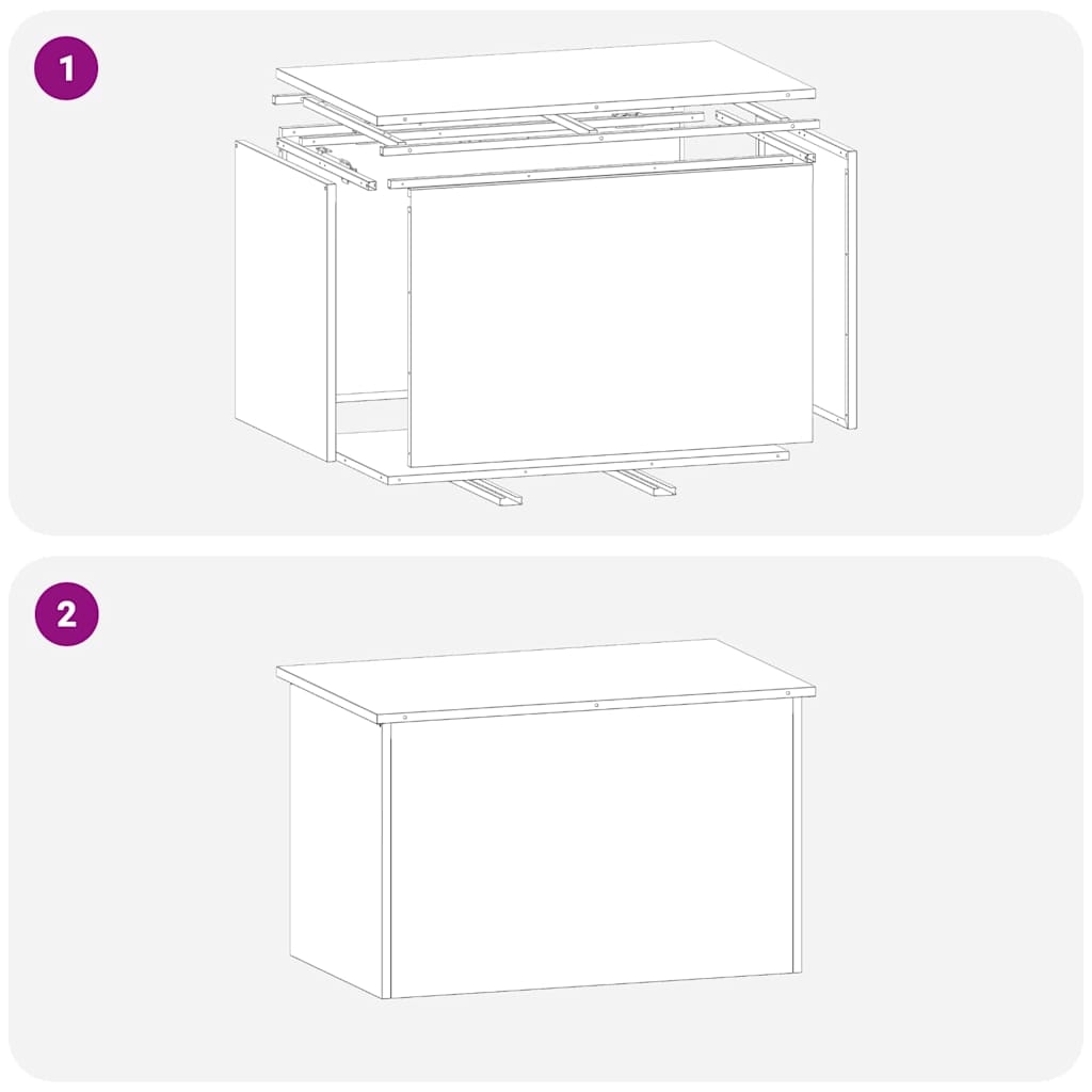 Outdoor Storage Box Black 80 x 50.5 x 50 cm Cold-rolled steel