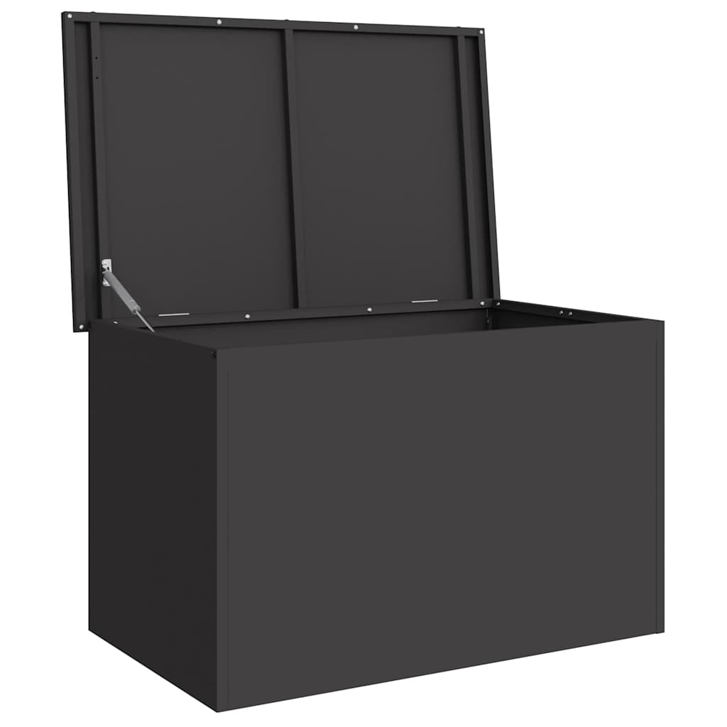 Garden Storage Cushion Box Steel 80 x 50,5 x 50 cm 180 Black