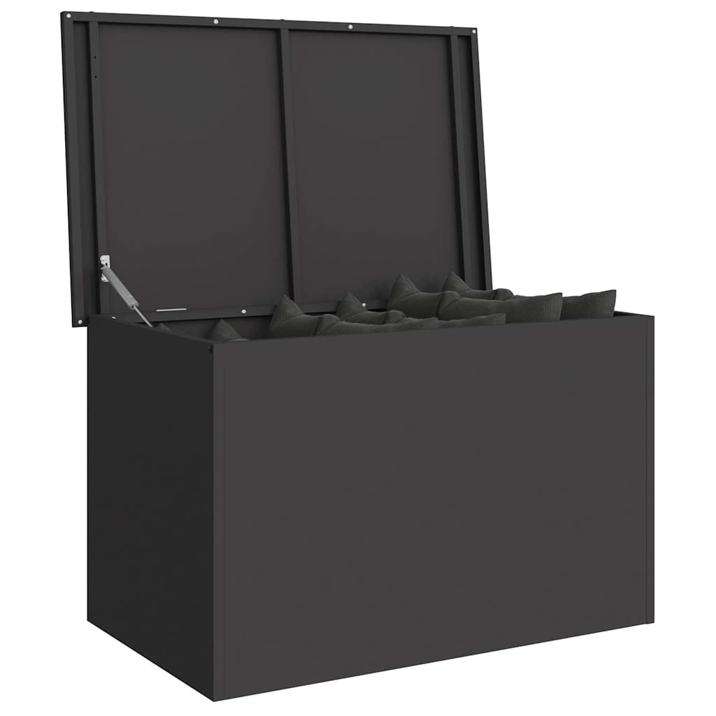 Garden Storage Cushion Box Steel 80 x 50,5 x 50 cm 180 Black