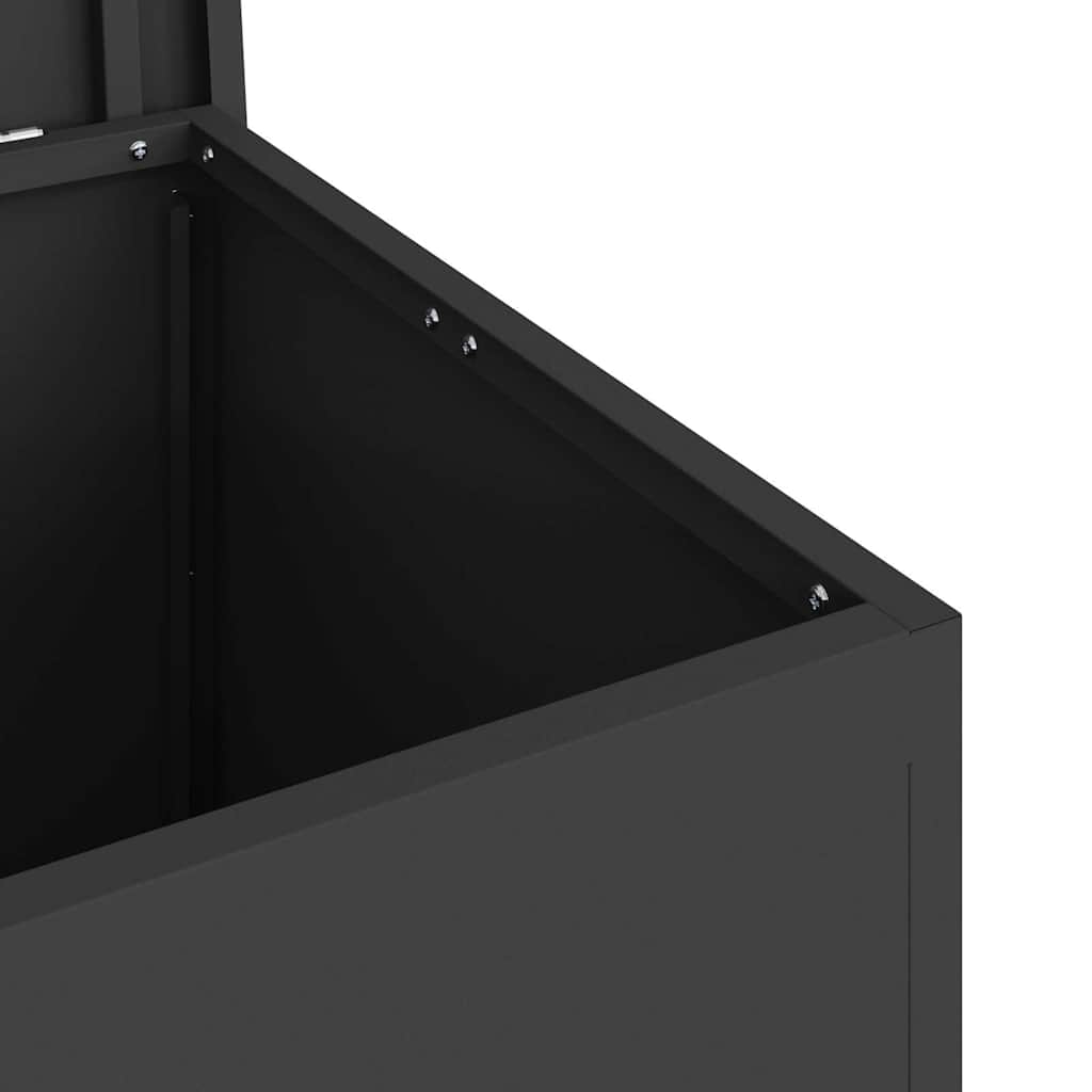 Garden Storage Cushion Box Steel 55 x 50,5 x 50 cm 117 L Black