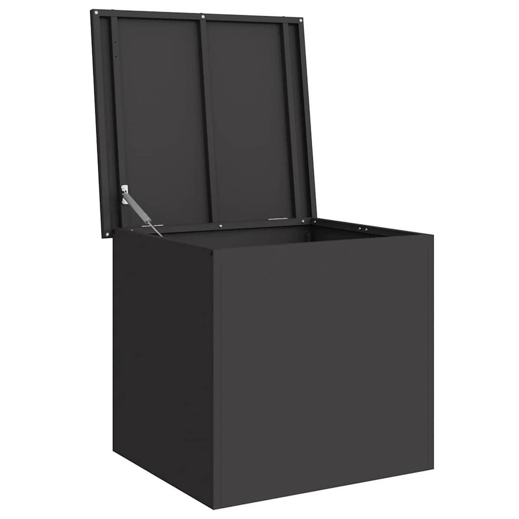 Garden Storage Cushion Box Steel 55 x 50,5 x 50 cm 117 L Black