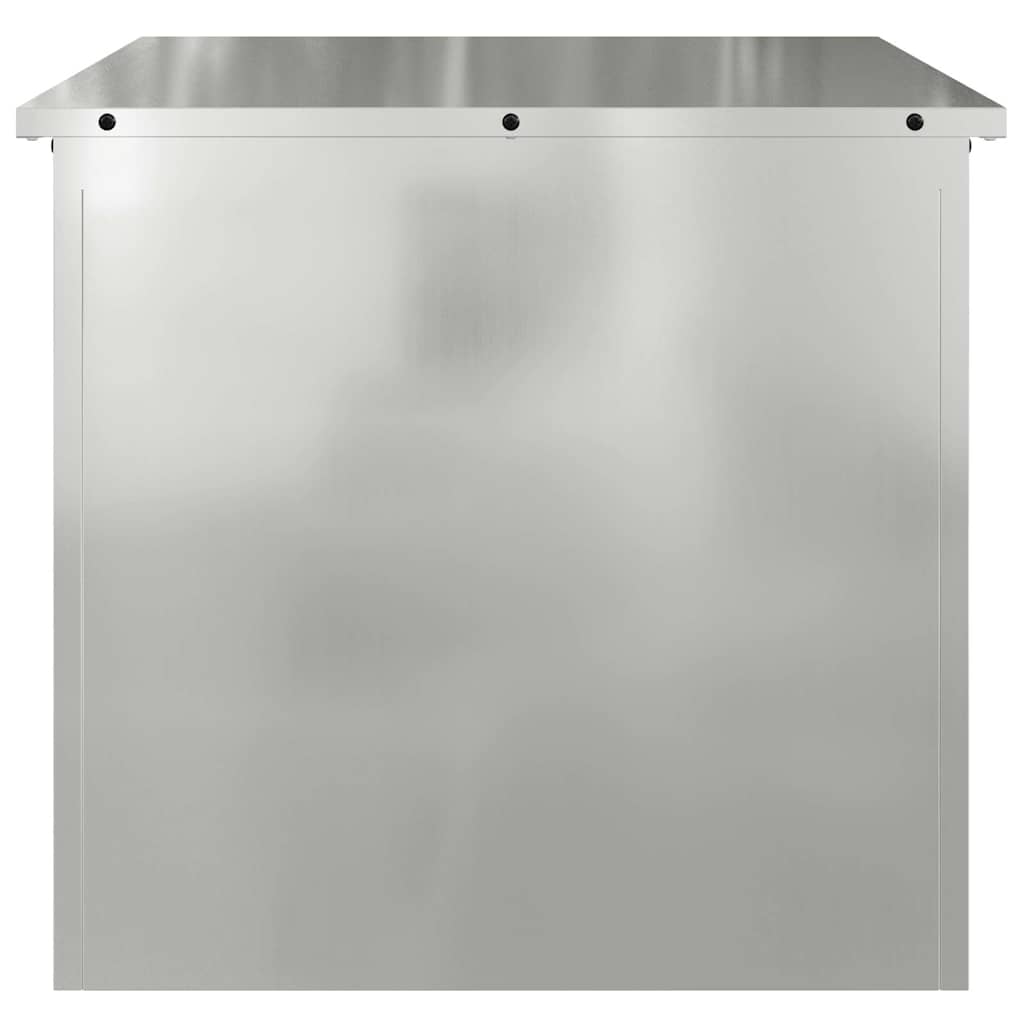 Garden Storage Cushion Box Steel 55 x 50,5 x 50 cm Silver