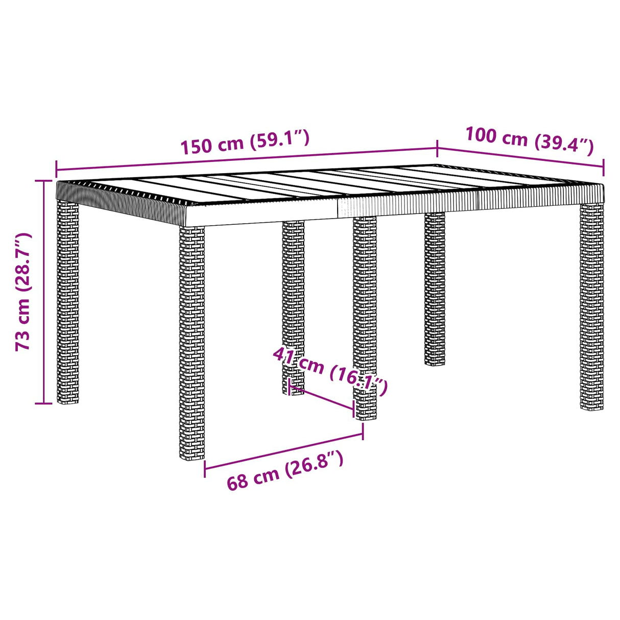 Garden Dining Set 7 pcs Anthracite Polt rattan