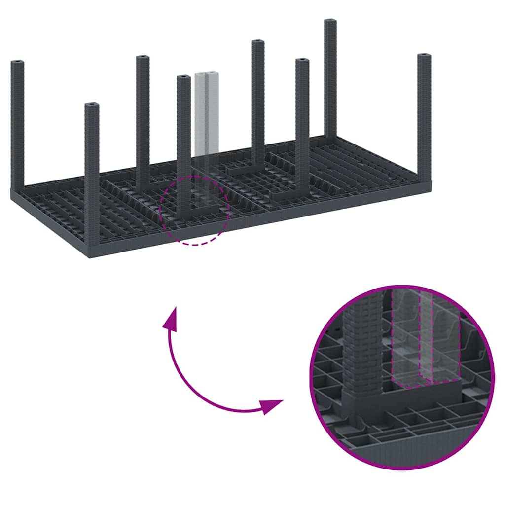 Garden Dining Set 9 pcs Anthracite Polt rattan