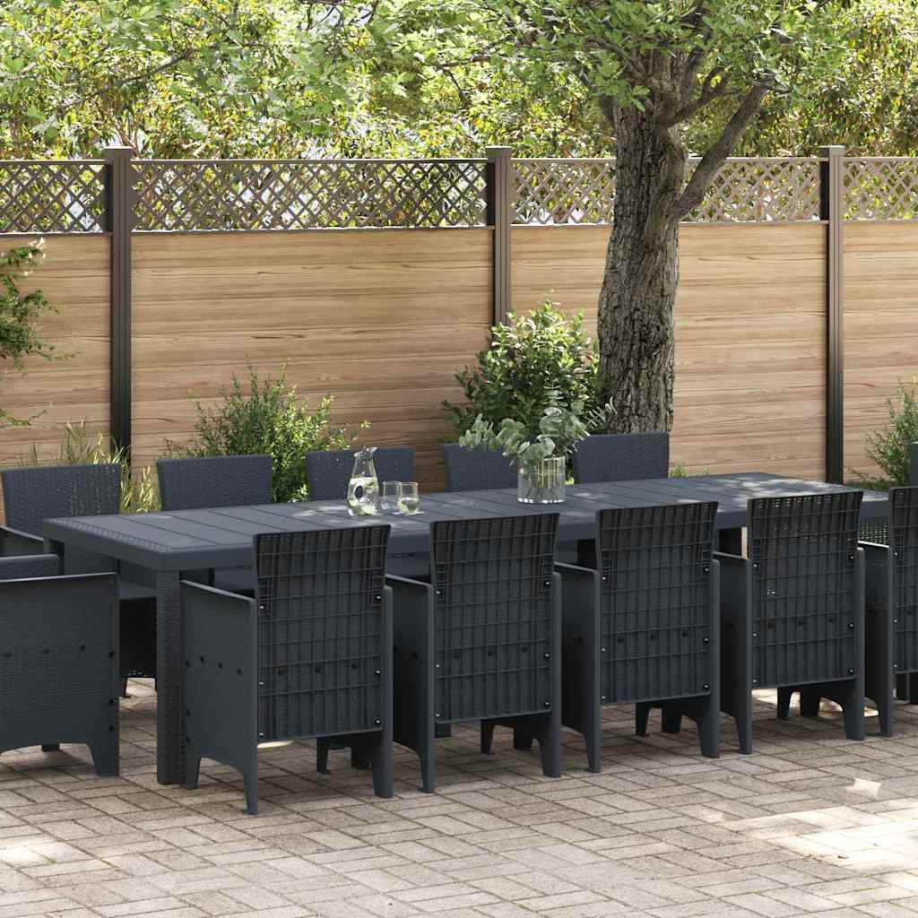 Garden Dining Set 13 pcs Anthracite Plastic