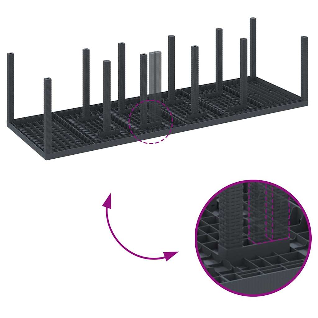 Garden Dining Set 13 pcs Anthracite Plastic