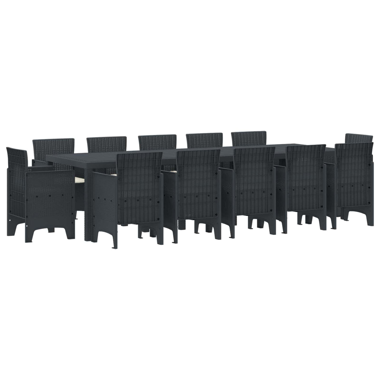 Garden Dining Set with Cushion 13 pcs Anthracite Polyrattan