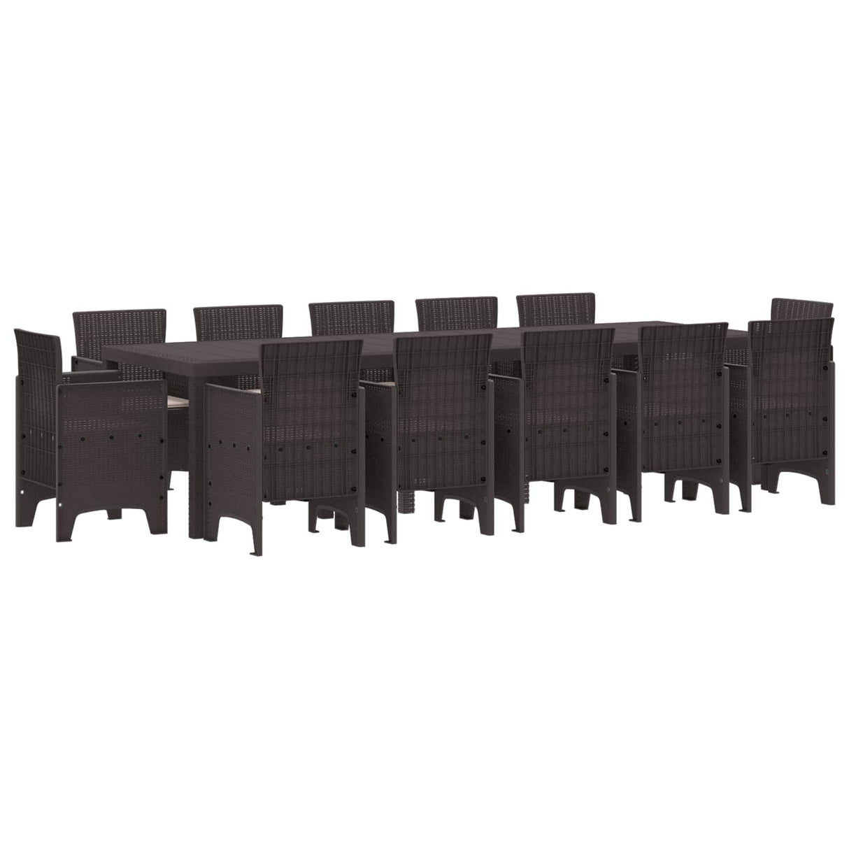 Garden Dining Set 13 pcs Brown and Taupe Poly rattan