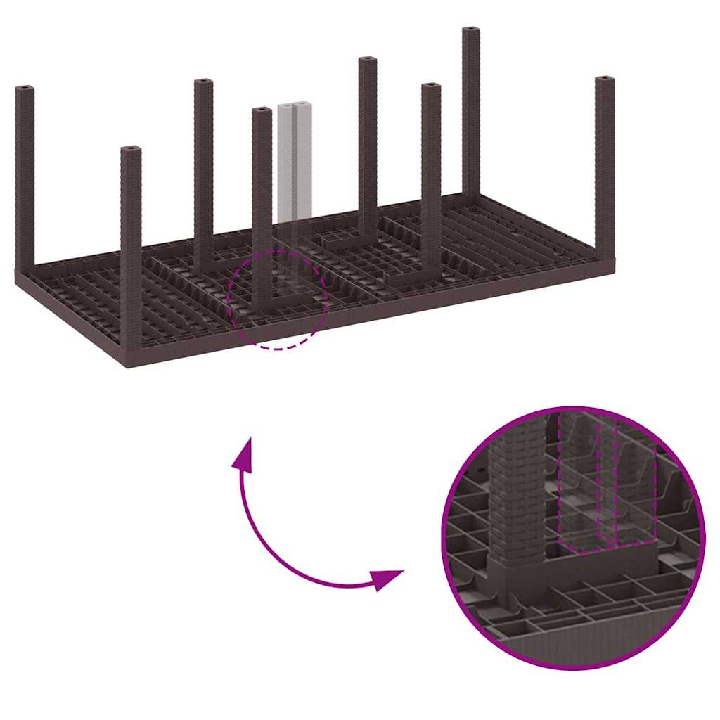 Garden Dining Set 7 pcs Brown Polt rattan