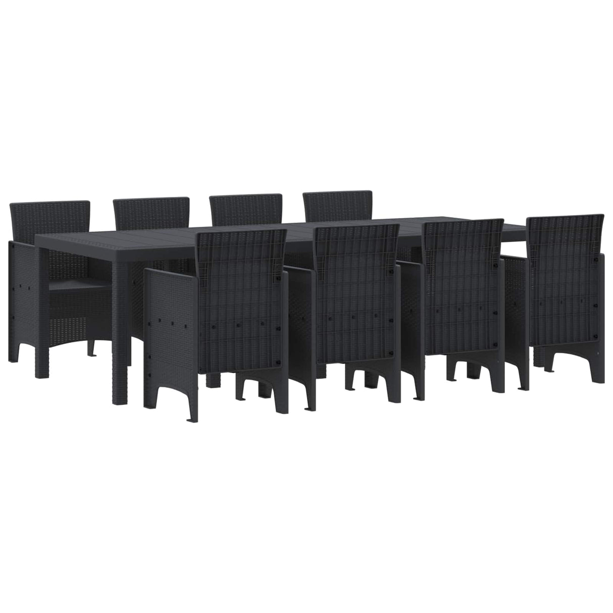 Garden Dining Set 9 pcs Anthracite Polypropylene